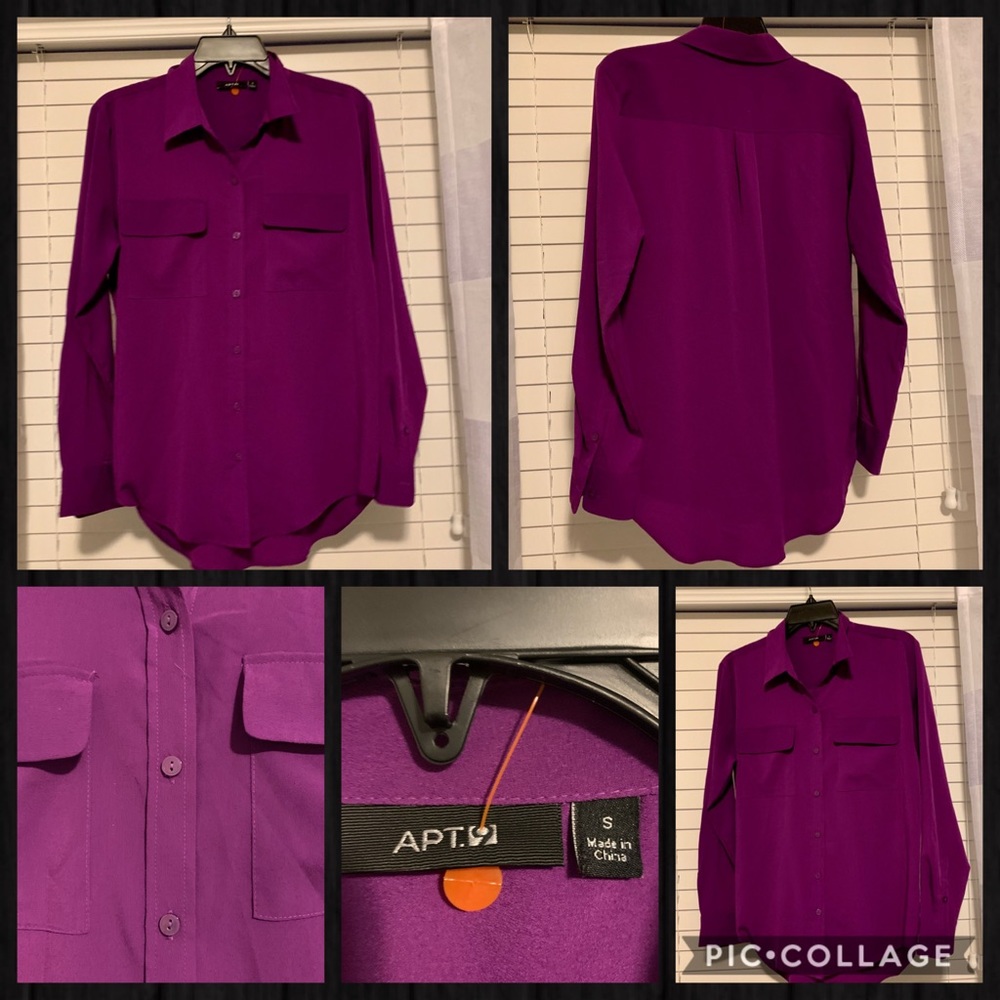 Apt. 9 - Purple button up blouse - NWOT- size S
